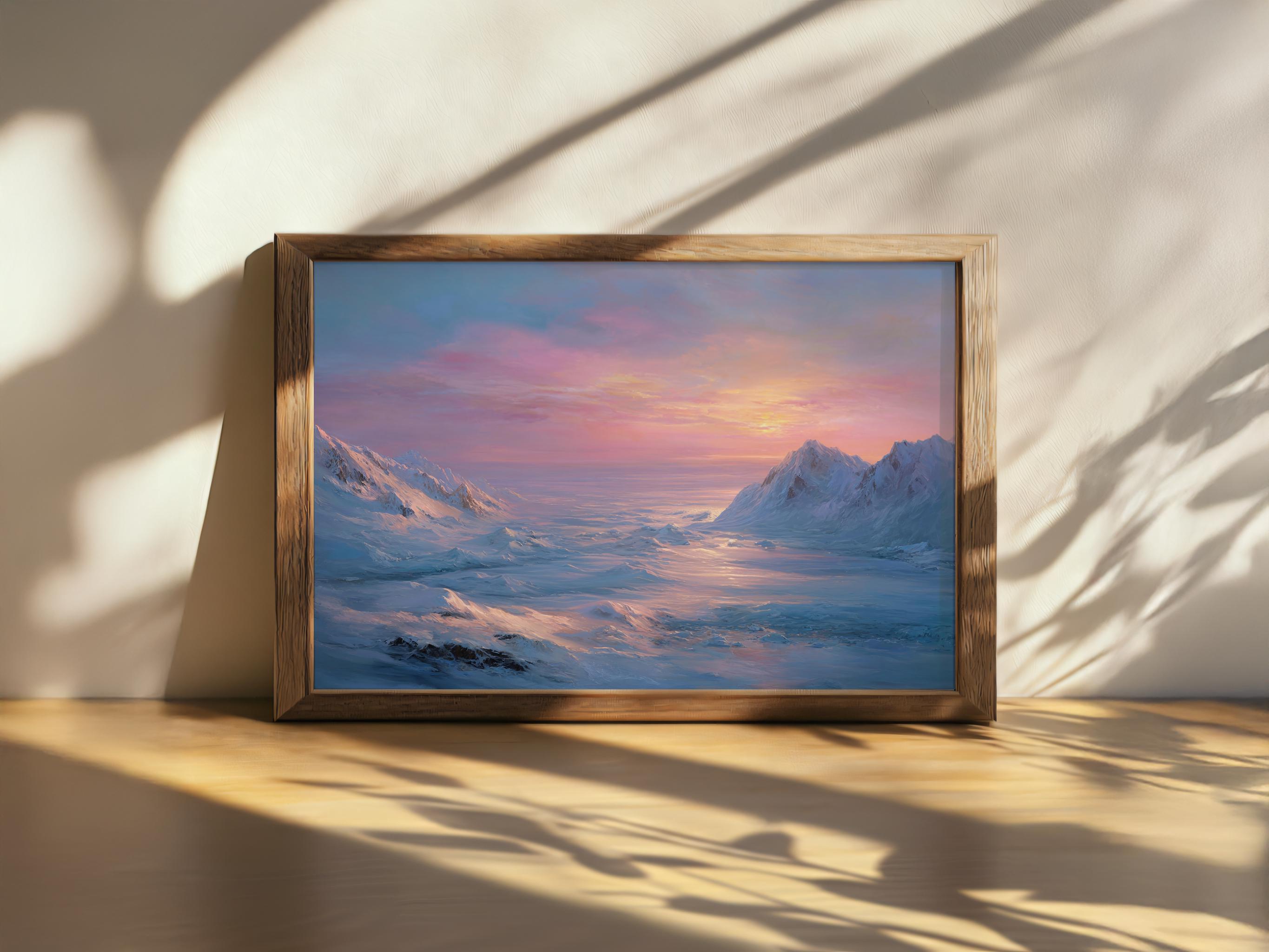 Printable Kenai Fjords National Park Sunset Painting, Harding