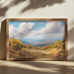 Shenandoah National Park Painting, Blue Ridge Mountain Wall Art, Virginia Autumn Fall Foliage Artwork, Appalachian Forest Landscape Print
