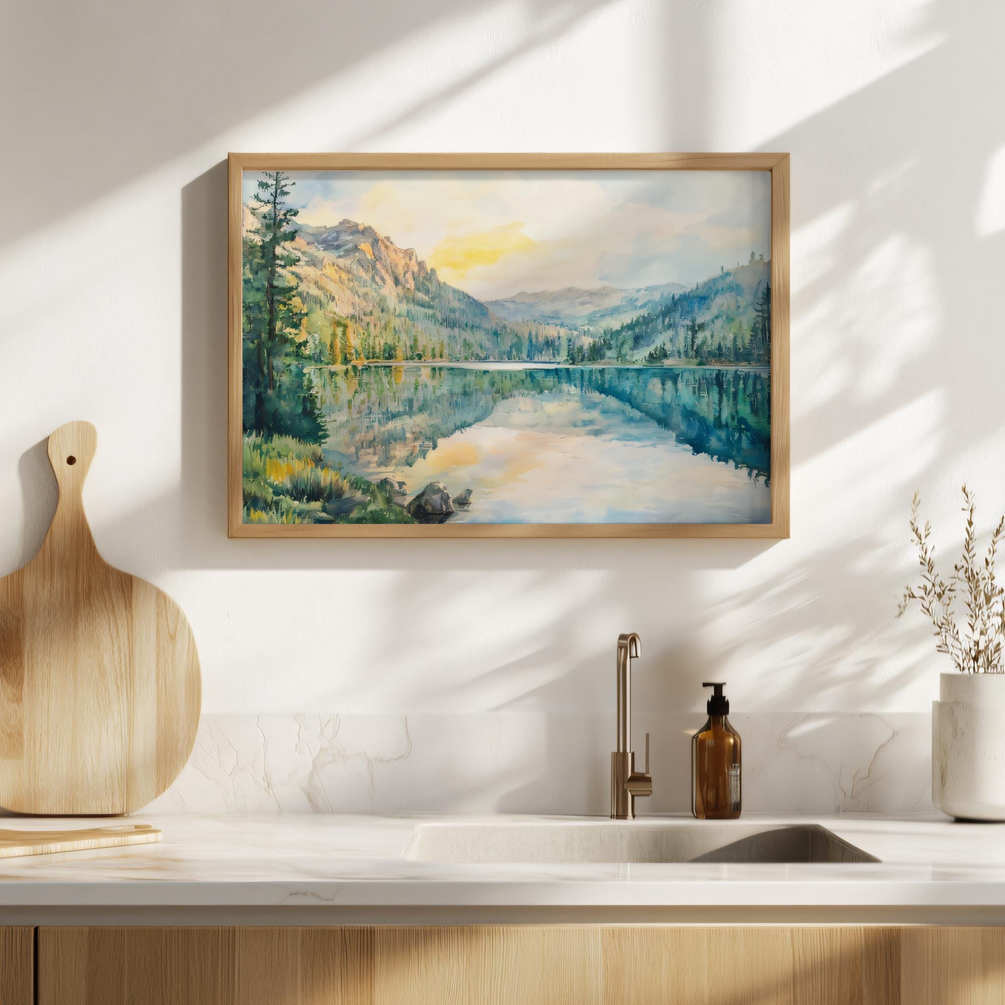Bear Lake Reflection Painting, Rocky Mountain National Park Wall Art ...