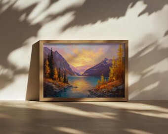 Vintage Painting William M Thompson WM Thompson Lake Louise Banff