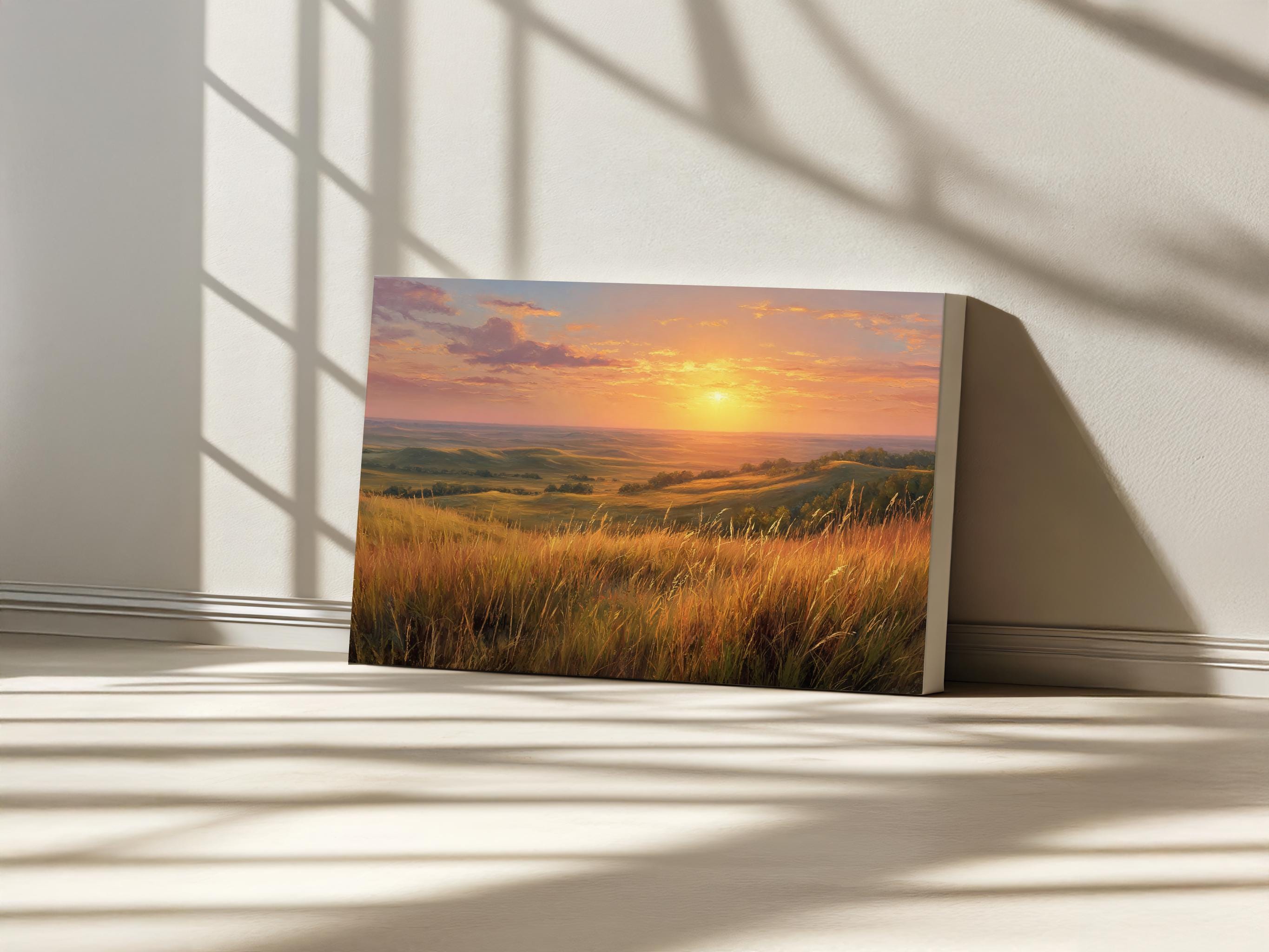 Flint Hills Sunset Canvas, Tallgrass Prairie National Preserve