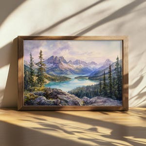 Peinture imprimable du lever du soleil du parc national Yoho, art mural reflet de l'eau du lac O'Hara, belle toile nuage, oeuvre de la forêt de montagne du Canada