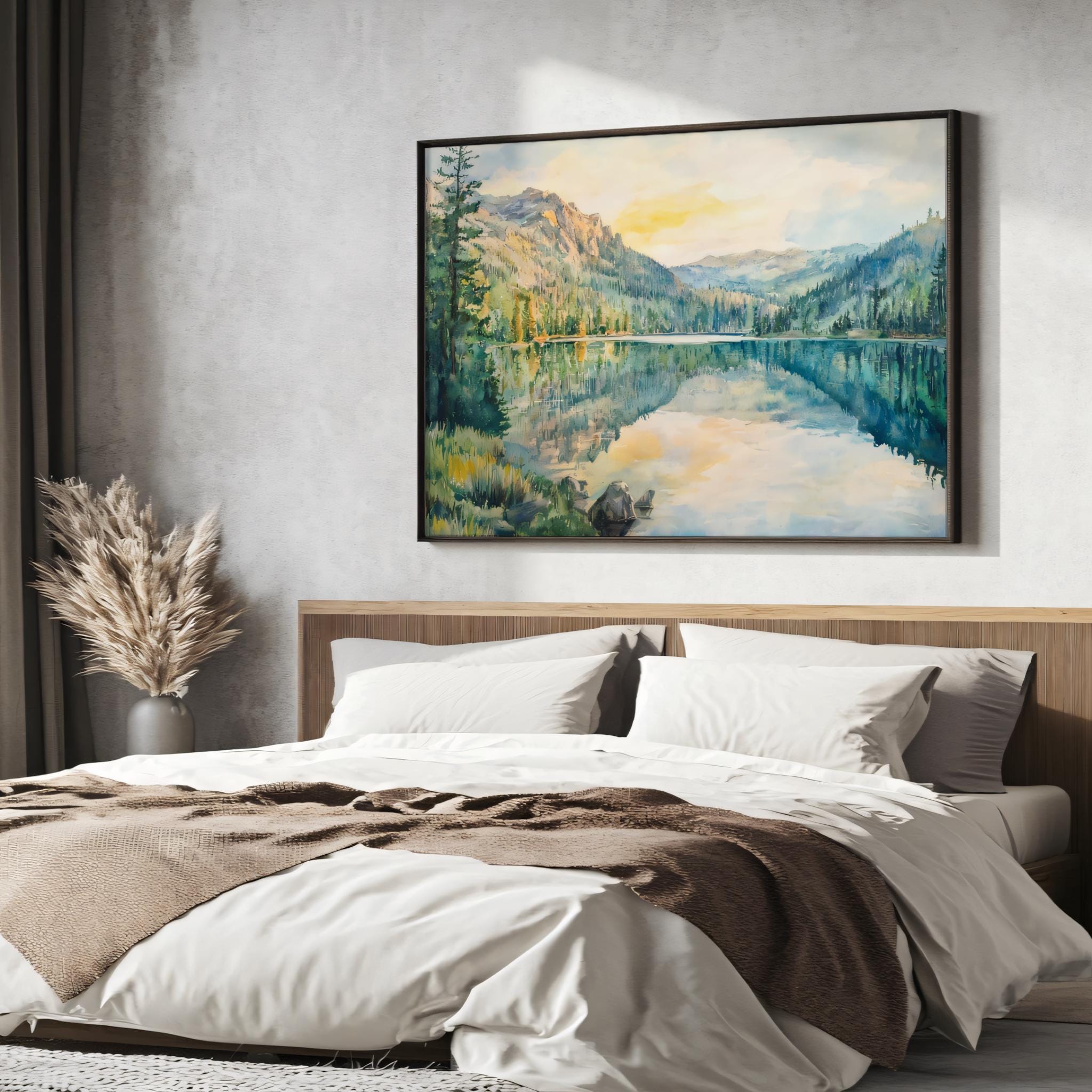 Bear Lake Reflection Painting, Rocky Mountain National Park Wall Art ...