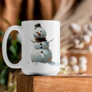 Kubek Frosty Snowman, świąteczny kubek do kawy, wesoły zimowy kubek do herbaty, kubek Natures Joy, prezent na Boże Narodzenie, prezent dla miłośnika bałwana