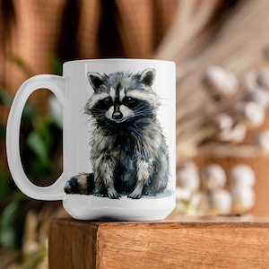Rascally Raccoon Mug, Nature Coffee Mug, Sly Raccoon Tea Cup, Natures Night Bandit Mug, Raccoon Lover Gift