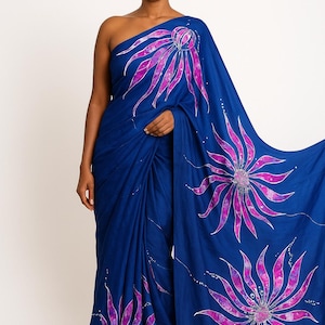 Reine Seide Batik Sari Design mit elegantem Look