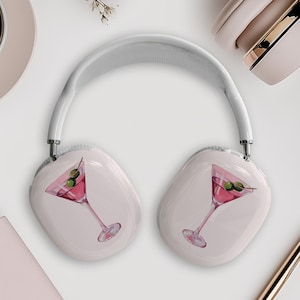 Romantische Pink Cocktail AirPods Max Hülle | Kokette Ästhetik Kopfhörer Schutz & Bar Kunst