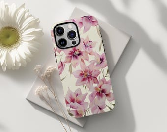 Lily Flower iPhone Case - Artistic Floral Design, Tough Cover