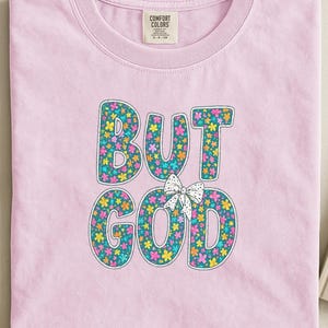 But God PNG, Vintage Bible Verse png, Spirit Religious png, Christian Shirt Sublimation, Floral Jesus Design, Scripture Quote png