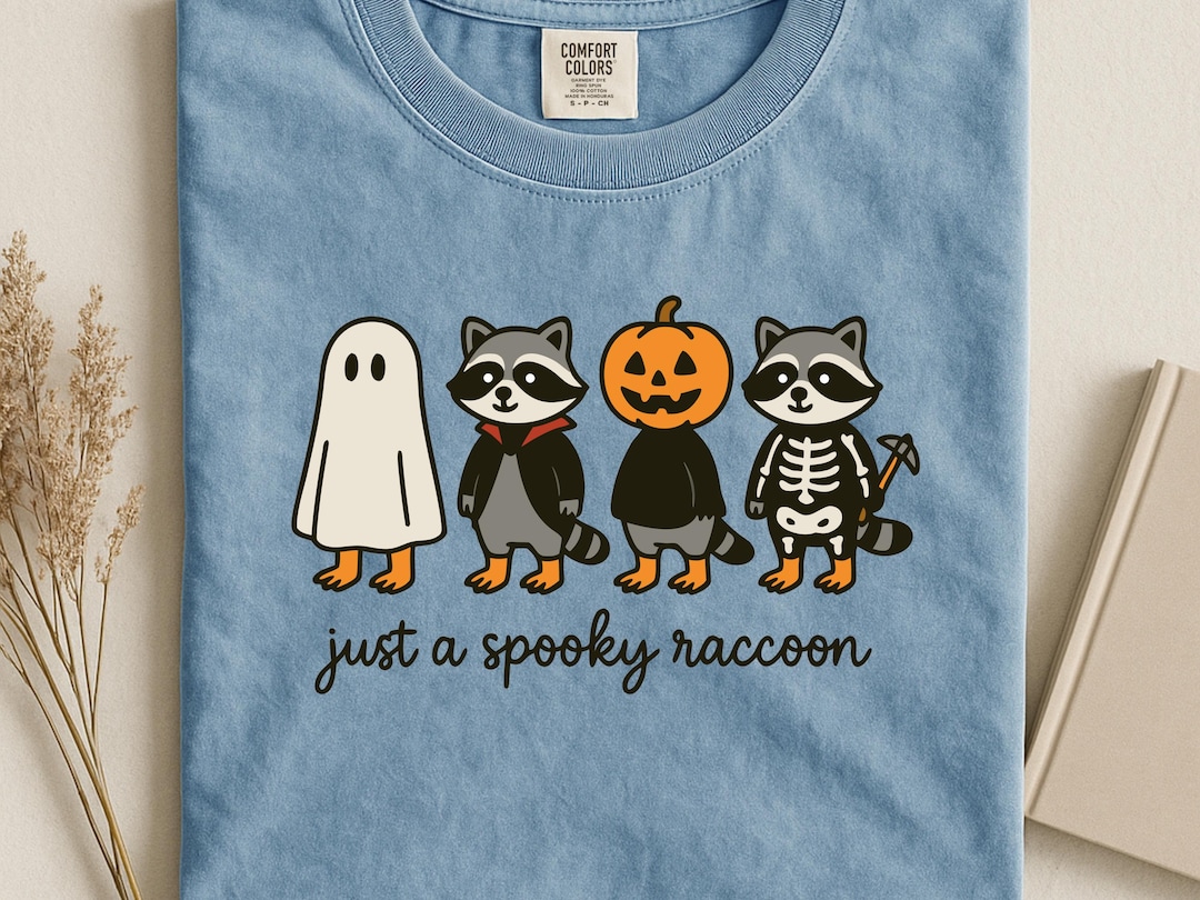 Just a Spooky Raccoon PNG, Funny Halloween Raccoon Clipart, Cute ...