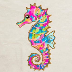 summer seahorse png design with neon coastal beach vibes and retro coquette art