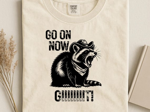 Funny Raccoon PNG, Southern Yelling Trash Panda Png, Go On Now Git Meme Png, Western Cowboy Raccoon Clipart, Redneck Humor Png Download