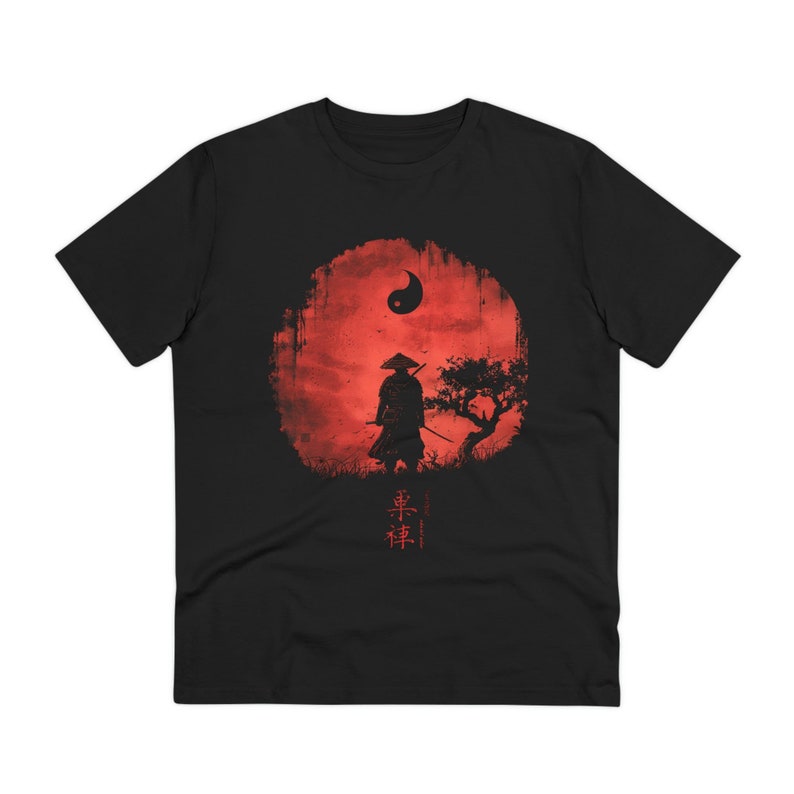 Crimson Moon Samurai: conception de t-shirt unique image 2