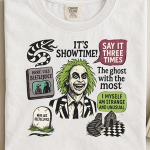 Beetlejuice Halloween PNG, Retro Horror Digital Download, Funny Scary Ghost Clipart, Creepy Beetlejuice Inspired PNG Art