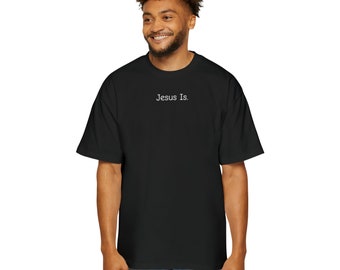 Jesus ist das schwere übergroße Herren-T-Shirt