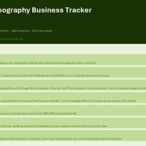 結婚式ビデオ撮影事業トラッカー｜個人事業主向けExcel＆Googleスプレッドシート（デジタルダウンロード）