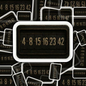 Mysterious Number Sequence Vinyl Sticker - 4 8 15 16 23 42 Decal, Minimalist Pop Culture Inspired, Sci-Fi Mystery Aesthetic
