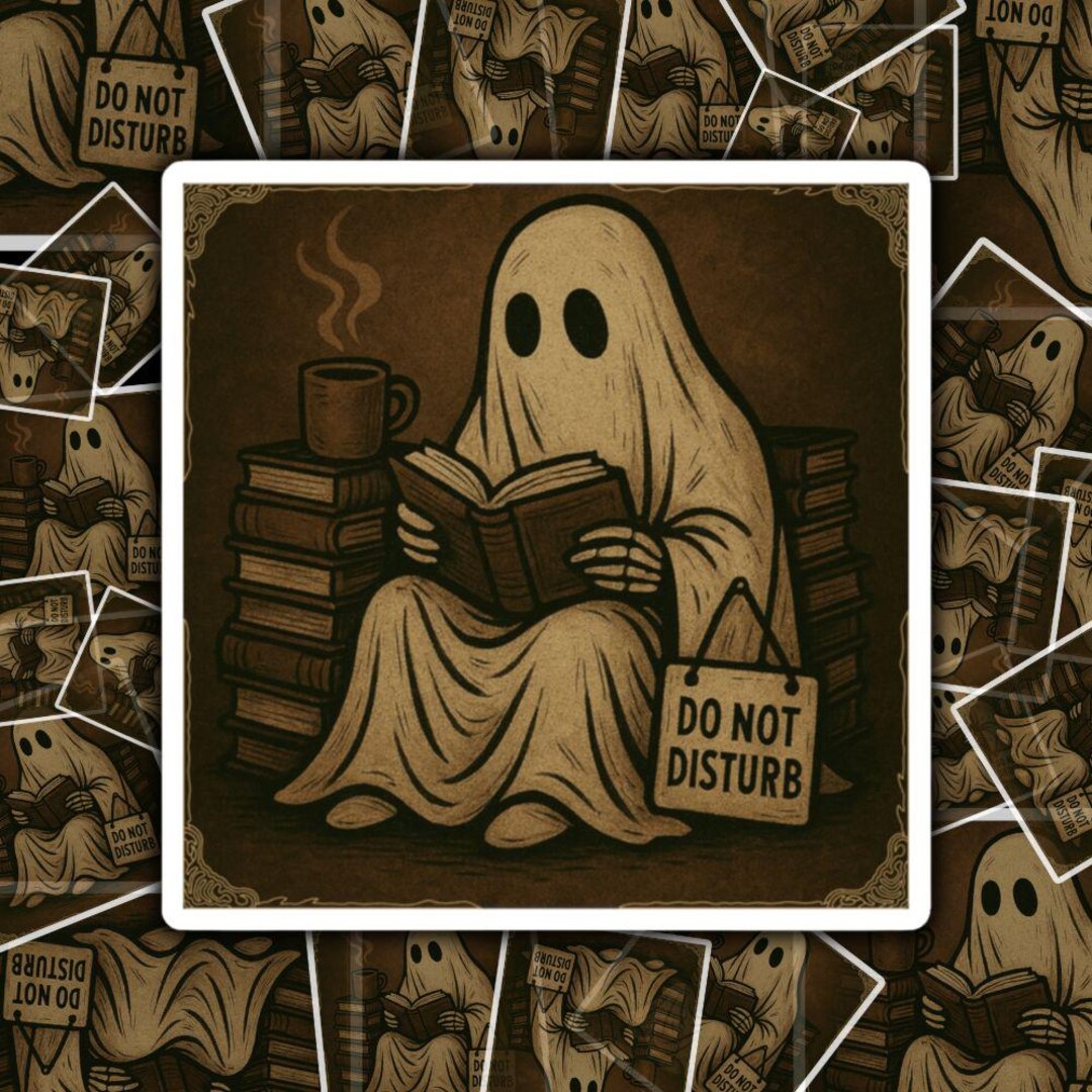 Do Not Disturb Ghost Reading Sticker - Cozy Bookish Vinyl Decal, Gothic ...
