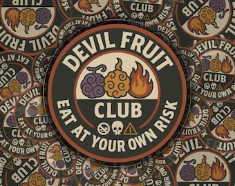 Pegatina del Club de la Fruta del Diablo: Diseño de parodia de anime