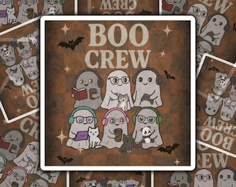 Boo Crew Ghost Sticker – Halloween Spooky Season Waterproof Vinyl