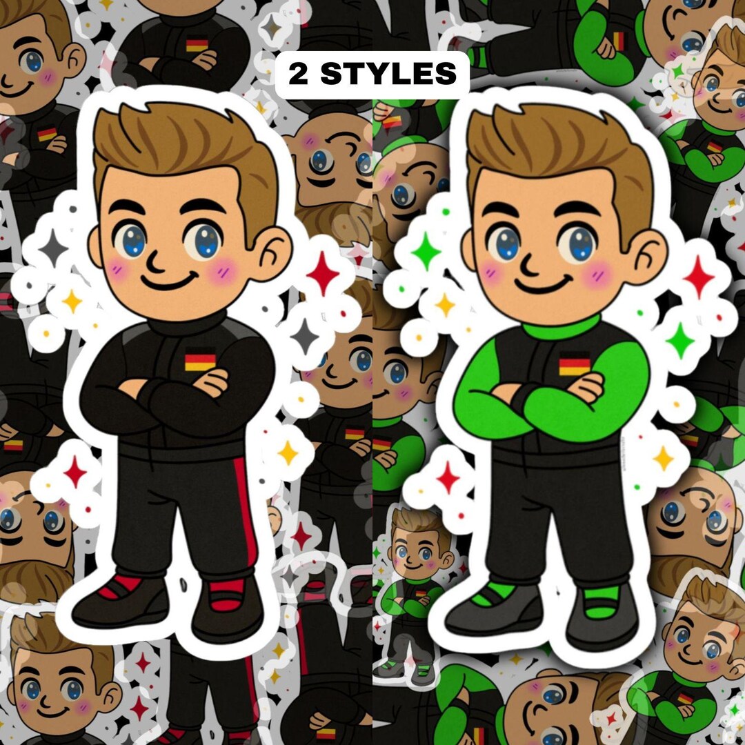 Chibi Character Racing Chibi Formula Racing Driver Sticker, Cute Motorsport Aesthetic Vinyl ...