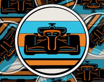 Retro Race Car Vinyl Sticker, Motorsport Formula Sticker