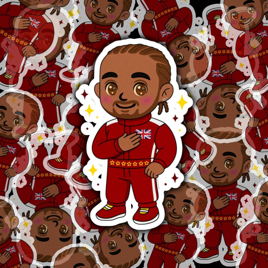 Chibi Racing Driver British Racer Chibi Sticker, Kawaii Race Driver Sticker, Cute ...