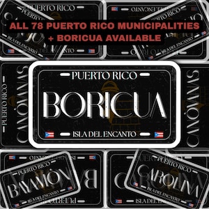 Custom Puerto Rico License Plate Sticker | Isla del Encanto Vinyl Sticker | PR Travel Sticker | Boricua Pride Waterproof Sticker
