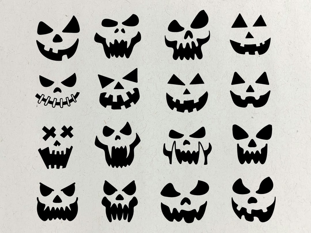Pumpkin Face Svg, Jack O Lantern Faces, Halloween Pumpkins Faces ...