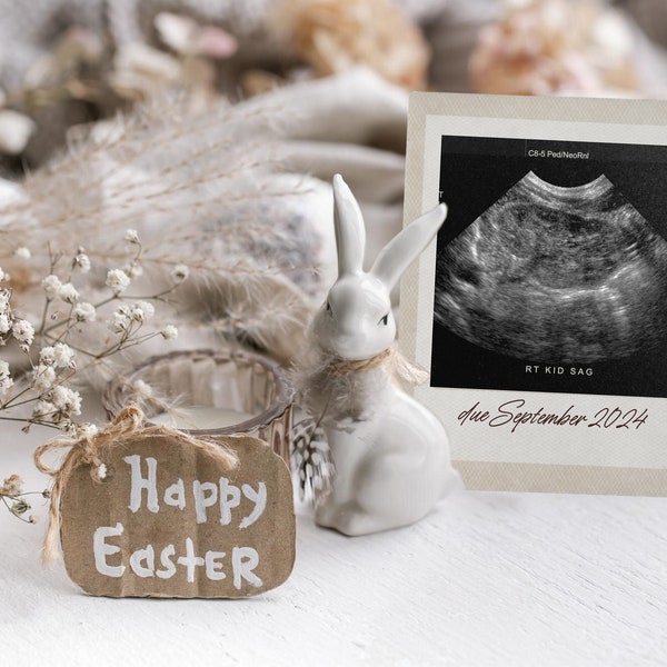 Easter Pregnancy Announcement Social Media Digital Reveal Instagram Facebook Announcement Baby Personalized Announce