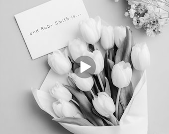 Baby Girl Gender Reveal Video: Canva Template (Digital Download)