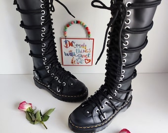 Dr Martens Daria 1b60 Bex chunky platform lace up knee high boots UK8 EU42 US10