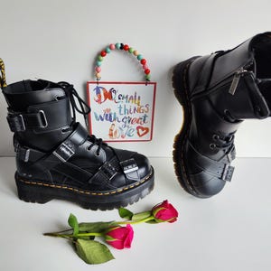 Dr Doc Martens Jadon Hi Stud Buckle Strap Platform Quad