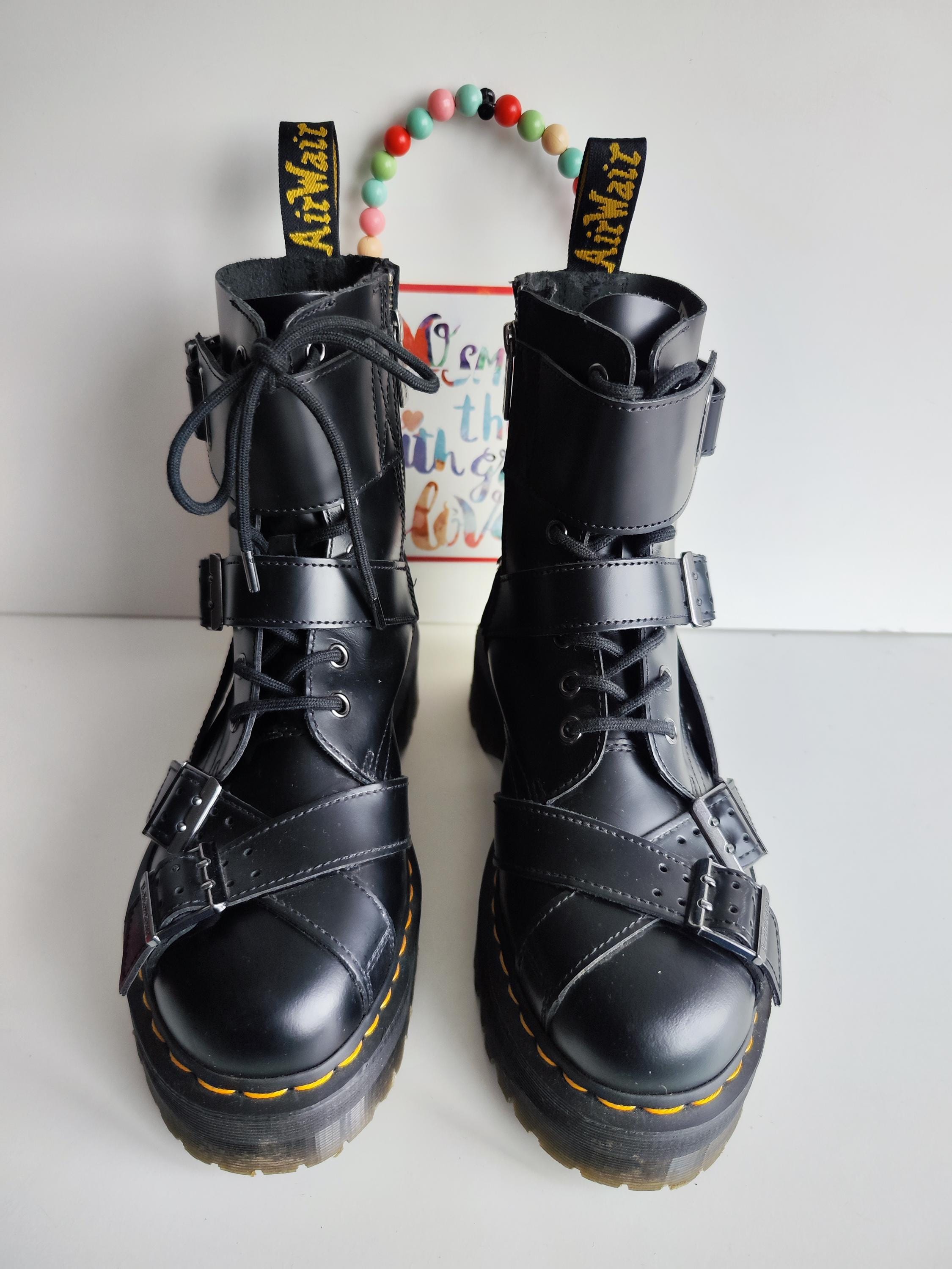 Dr Martens Jadon Strap Black Quad Platform Sole Boots UK6.5 EU40