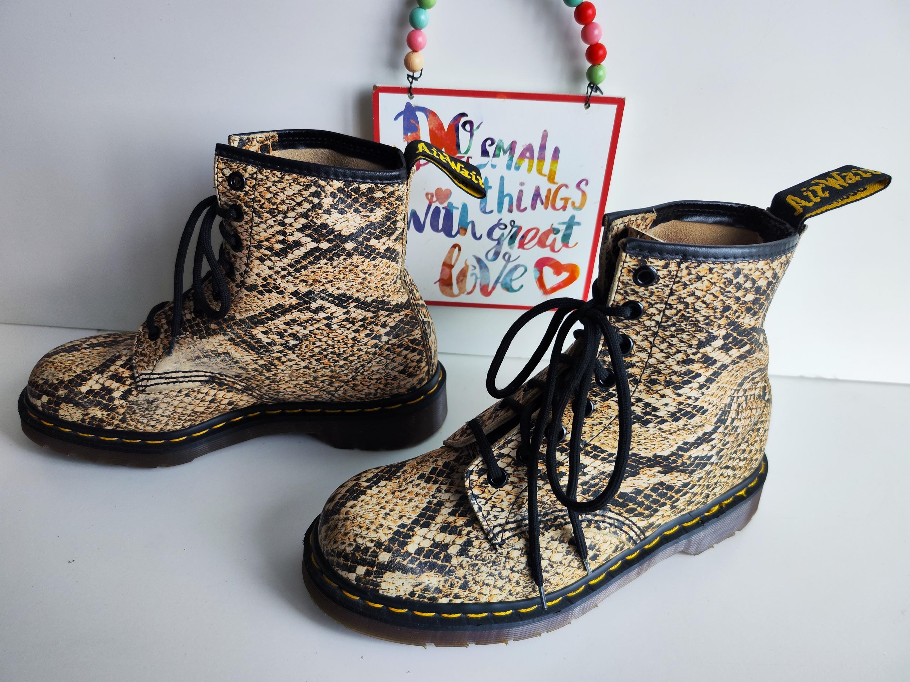Dr Martens 1460 8 Hole Snake Vintage England Brown Boots UK5.5