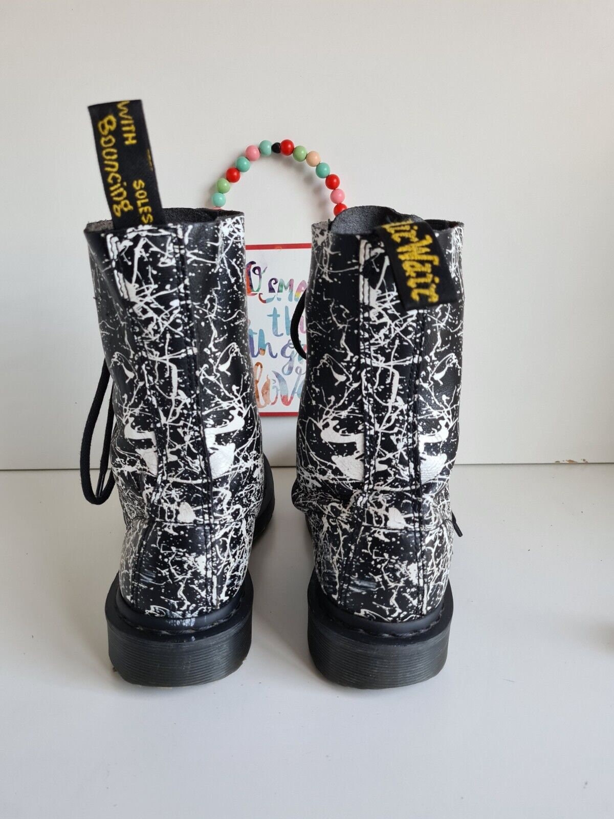 Dr Martens 1490 Color Paint Ink Splash Splatter Ankle Boot