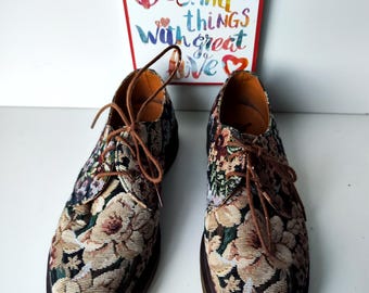 Dr Doc Martens 1461 Castel Tapestry Oxford 3 Hole Flat Shoes  display picture 3