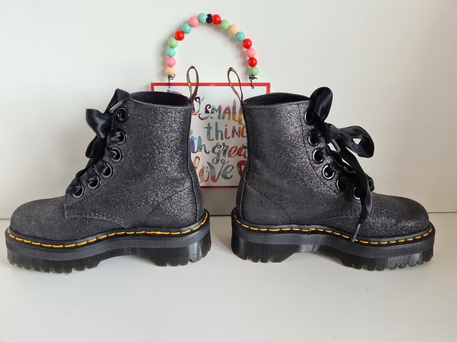 Dr Martens Molly Glitter Jadon Platform Quad Sole Chunky Boots UK3