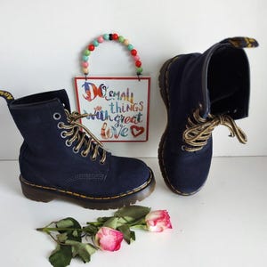 Dr.Martin 00s made in England激美！ブルースウェード Doc Martens Leather Women's size 7 ? England Blue Bouncing