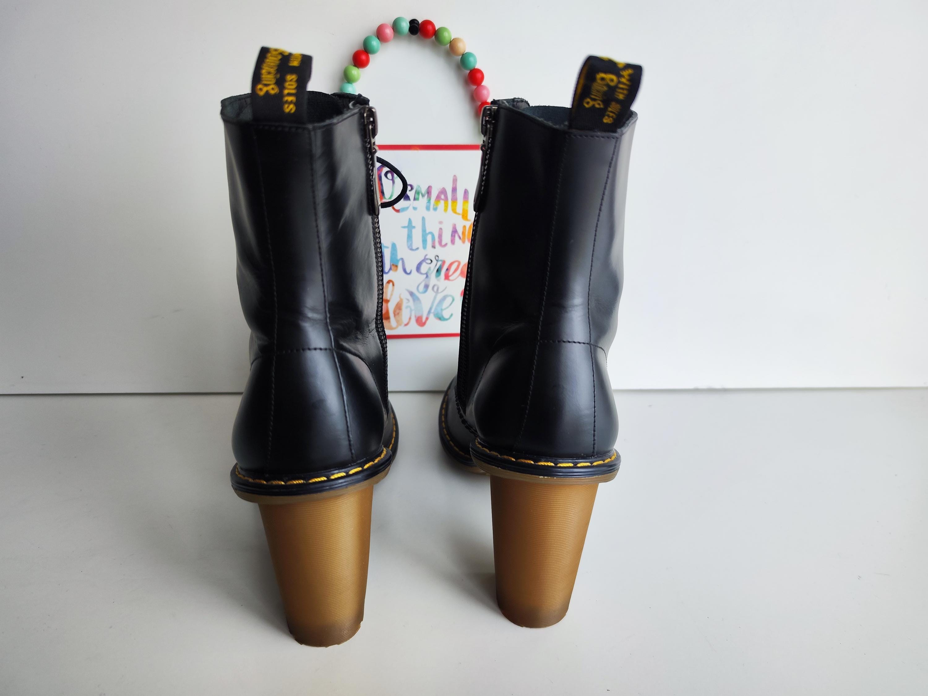 Dr Martens Sadie Darcie Black High Heel Court Zip Boots UK7 EU41