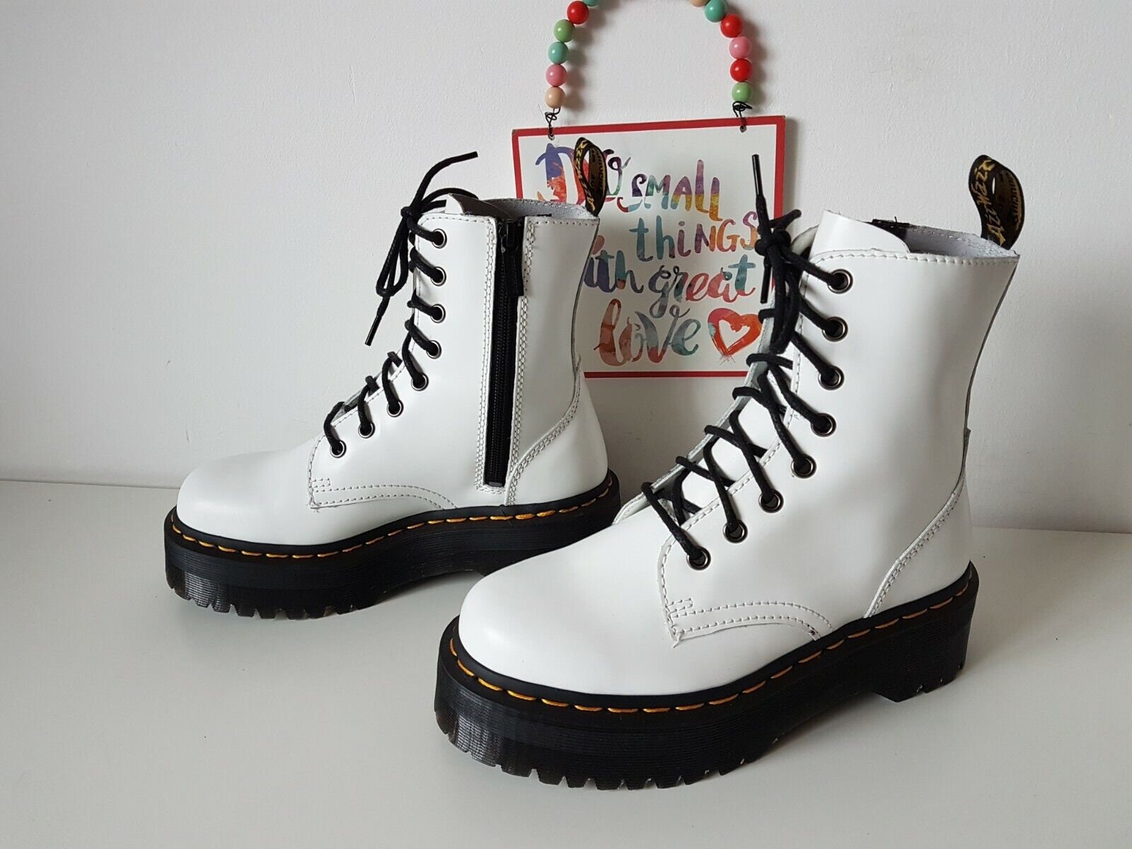 Dr. Martens Jadon White Platform Boots, UK 4 EU 37 - Etsy