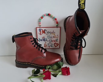 Dr Martens 1460 England Vintage MIE Oxblood Cherry Red Ankle
