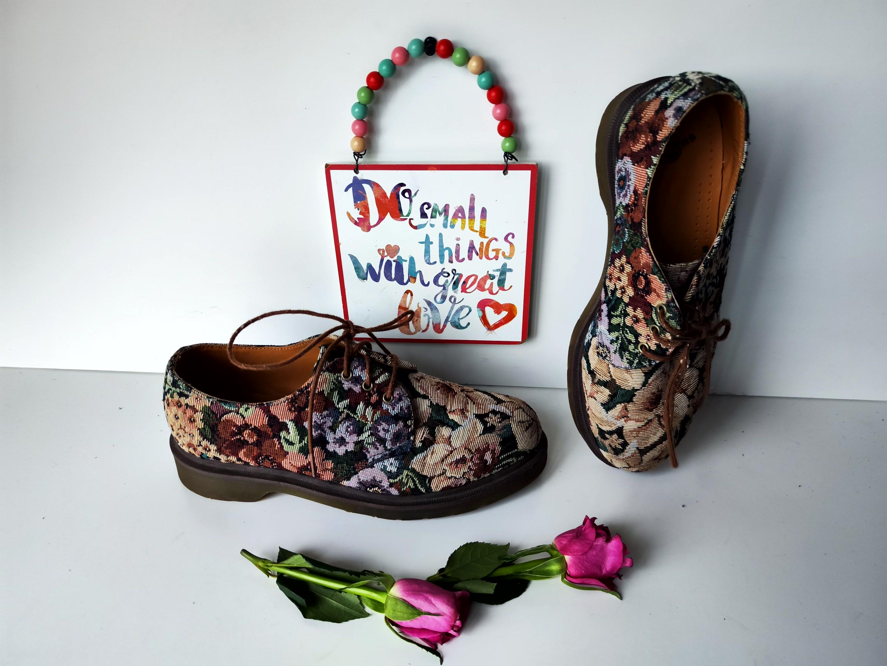 Dr Doc Martens 1461 Castel Tapestry Oxford 3 Hole Flat Shoes UK6