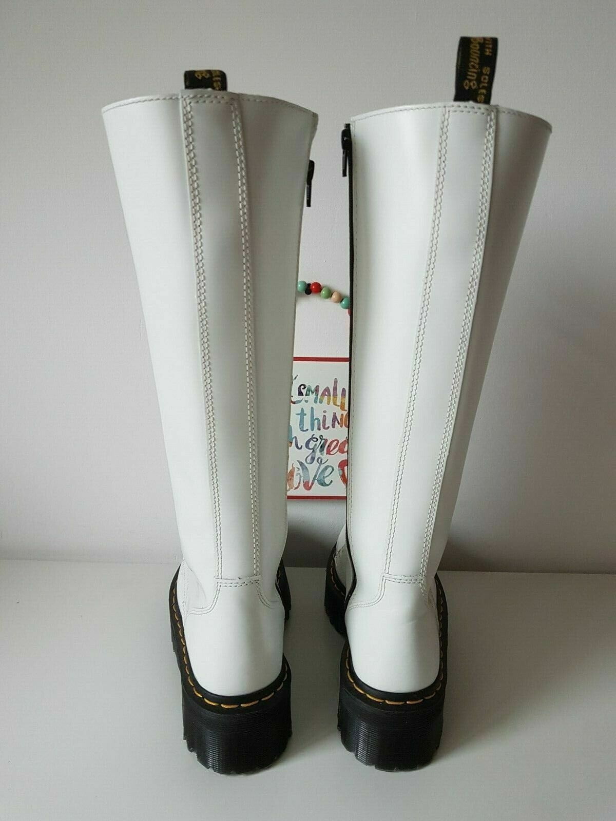 Dr Martens BRITAIN Tall 20 Hole Platform Quad Sole High Dr Martens BRITAIN Tall 20 Hole Platform Quad Sole High