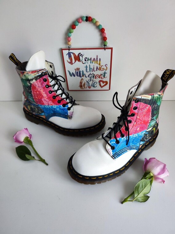 Dr Martens 1460 8 Eye Manga Boots Tattoo Comic White Vintage