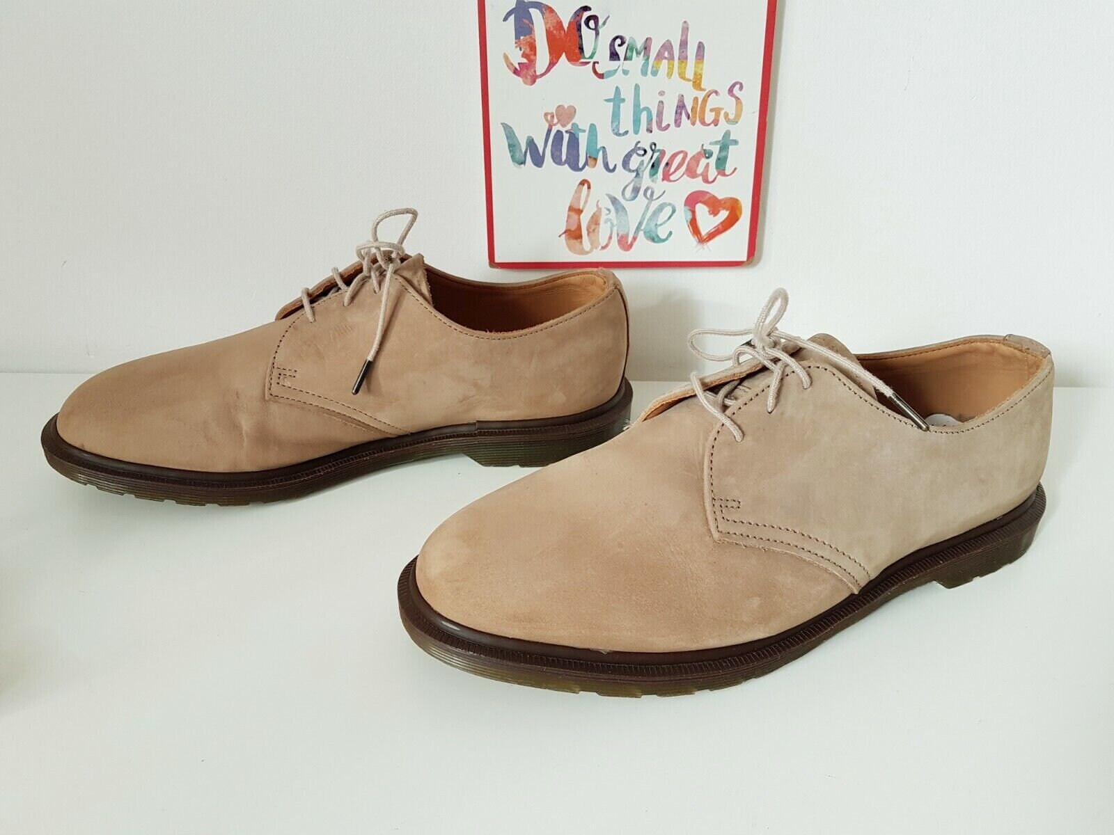 Dr Martens 1461 3 Eye England Brown Cream Color Oxford Shoes UK 7