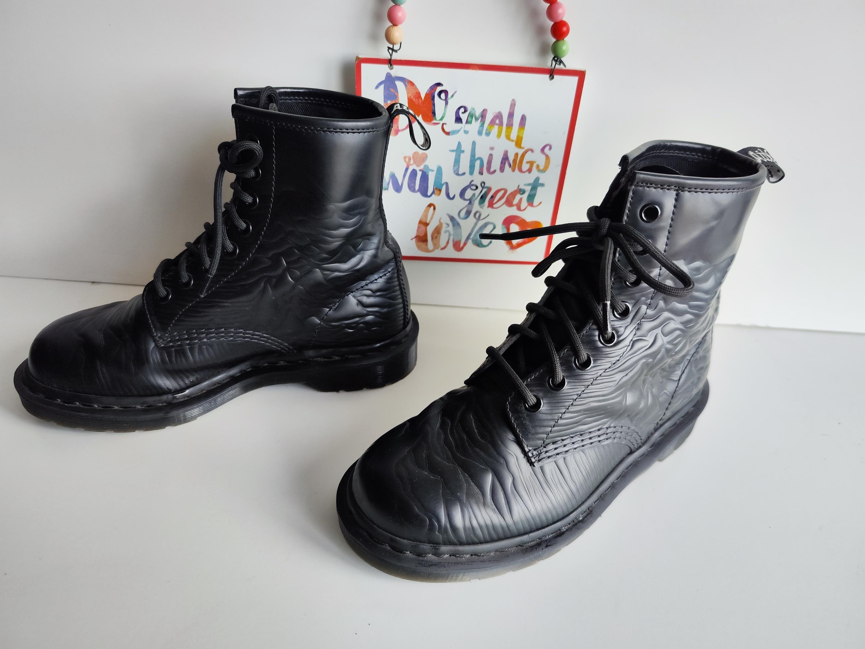 Dr Martens X Joy Division Unknow Pleasures 1460 Mono Ankle Boots 