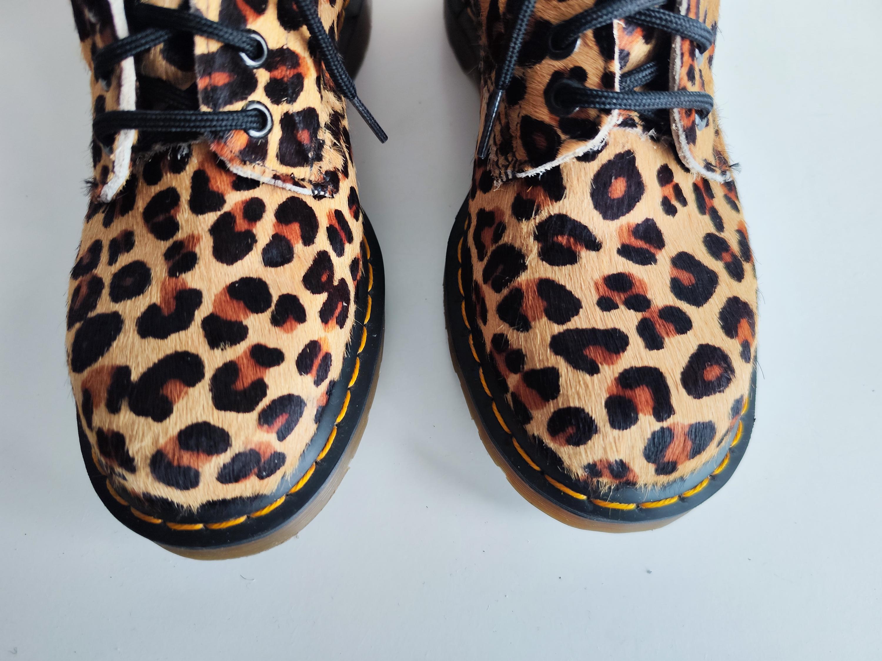 Dr Martens 1460 8 Hole Pascal Panther Leopard Hair on Boots 