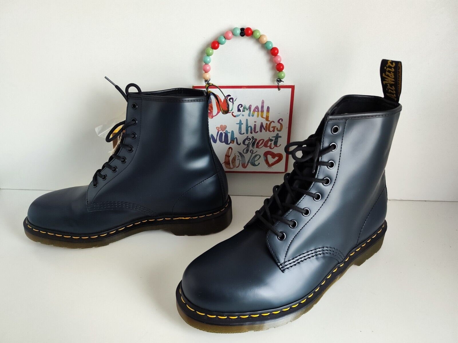Dr. Martens 1460 Dark navy blue smooth leather 8-eye Combat boots Men\'s Size 9? Dr. Martens 1460 Pascal Blue Leather Combat | Mercari main image 2