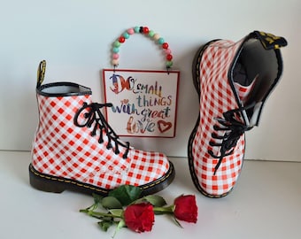 靴 Dr.Martens WILLIS TARTAN UK6 WILLIS BLACK+RED STEWART SMOOTH+TARTAN OXFORD – Posers Hollywood